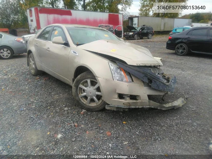 2008 Cadillac Cts VIN: 1G6DF577080153640 Lot: 12095664