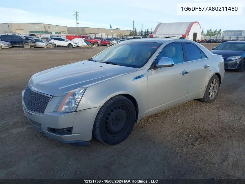 2008 Cadillac Cts VIN: 1G6DF577X80211480 Lot: 12121738