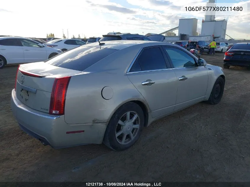 2008 Cadillac Cts VIN: 1G6DF577X80211480 Lot: 12121738