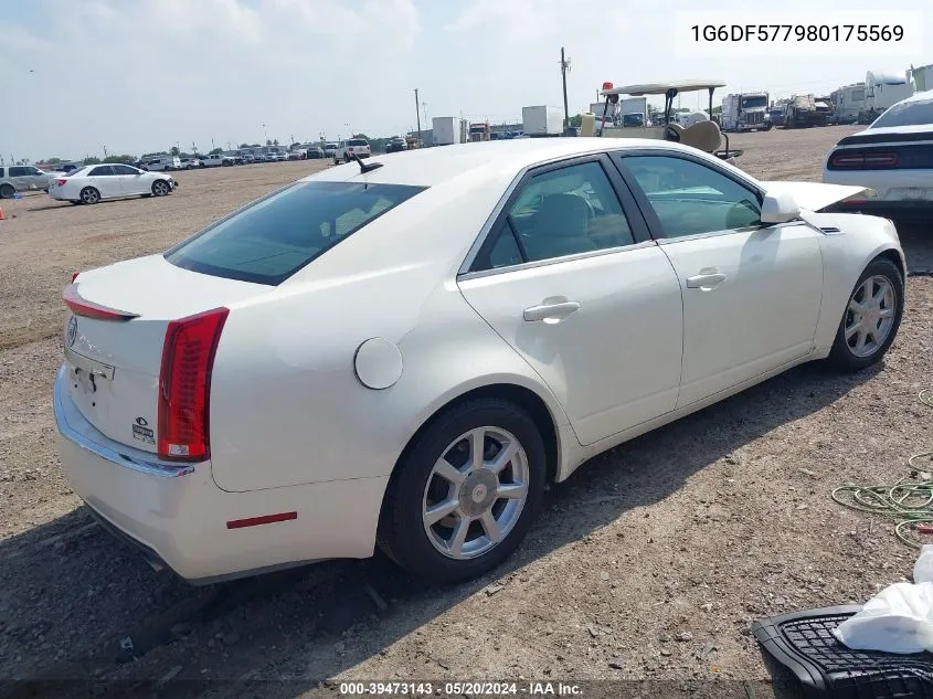 2008 Cadillac Cts Standard VIN: 1G6DF577980175569 Lot: 39473143