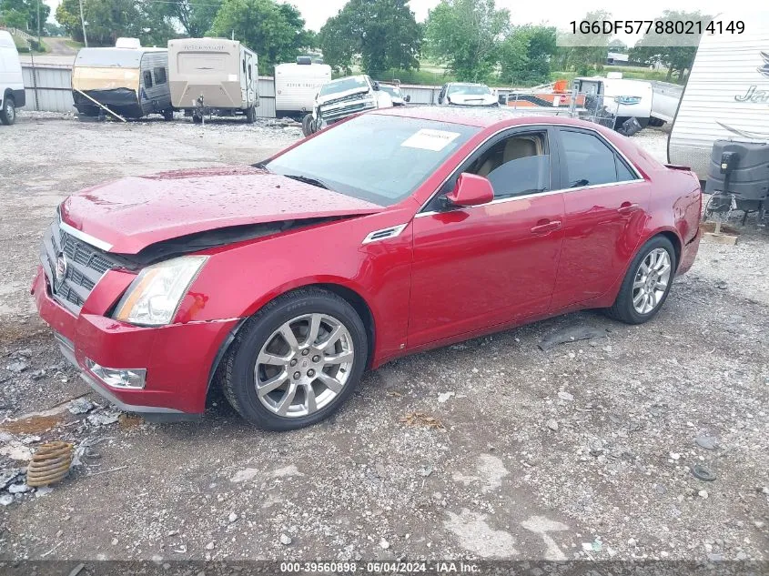 2008 Cadillac Cts Standard VIN: 1G6DF577880214149 Lot: 39560898