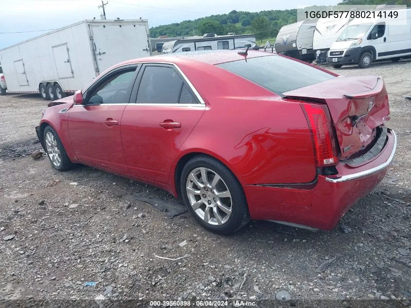 1G6DF577880214149 2008 Cadillac Cts Standard