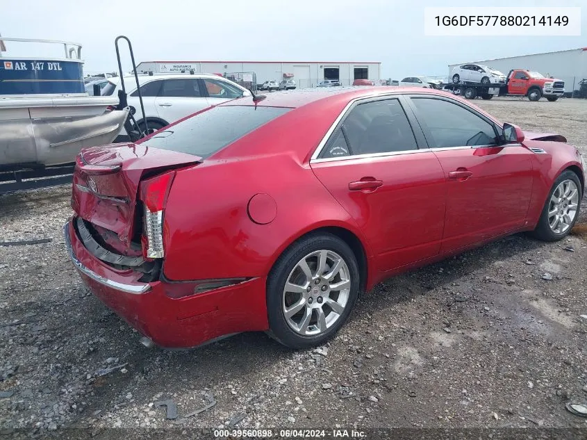 1G6DF577880214149 2008 Cadillac Cts Standard