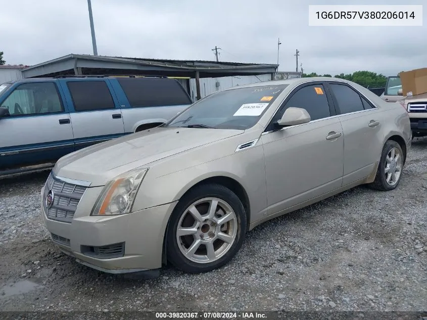 2008 Cadillac Cts Standard VIN: 1G6DR57V380206014 Lot: 39820367