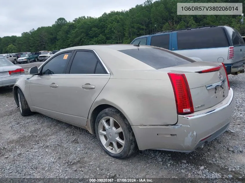 2008 Cadillac Cts Standard VIN: 1G6DR57V380206014 Lot: 39820367