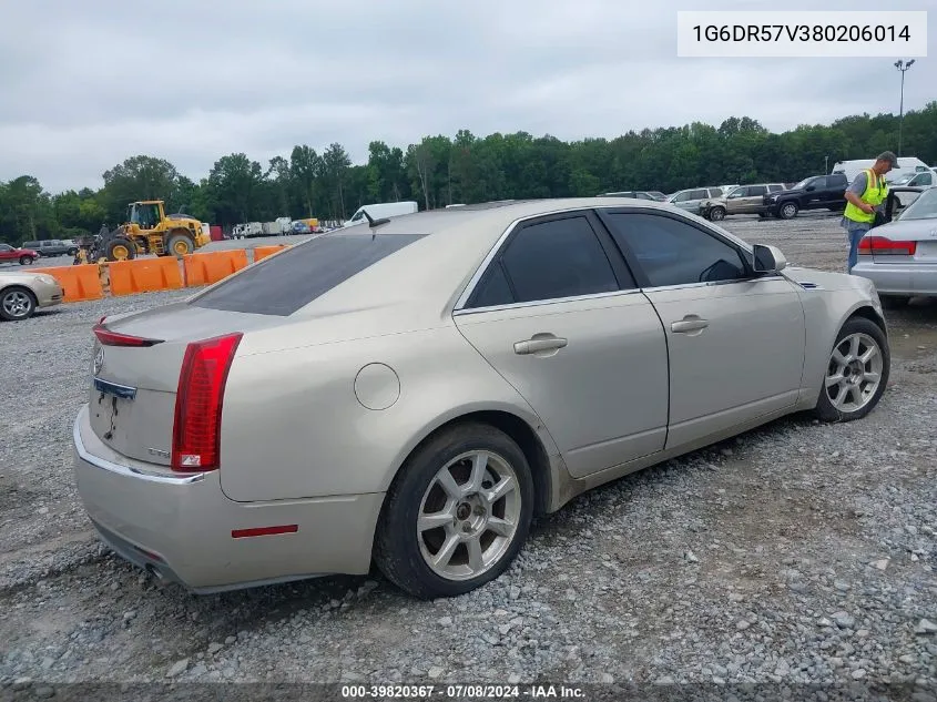 2008 Cadillac Cts Standard VIN: 1G6DR57V380206014 Lot: 39820367