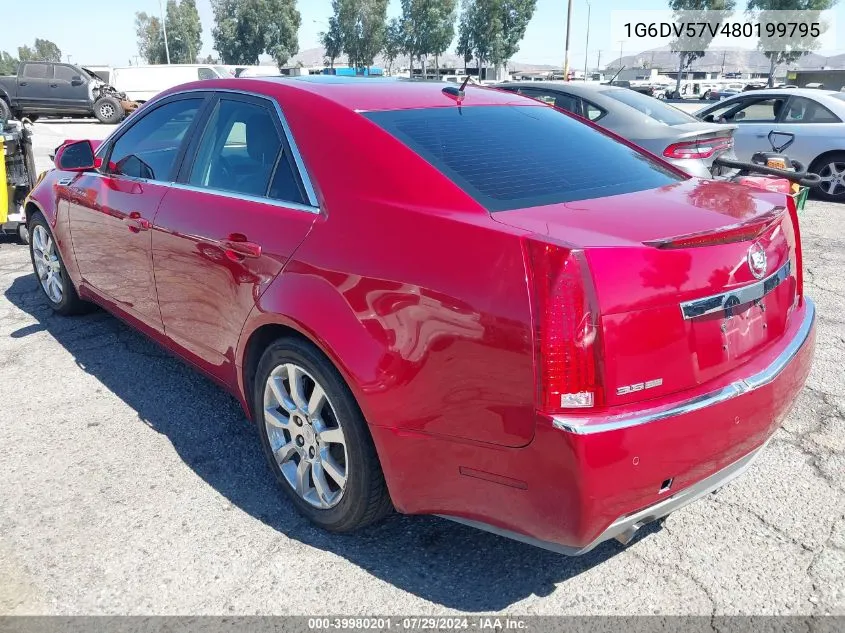 2008 Cadillac Cts Standard VIN: 1G6DV57V480199795 Lot: 39980201