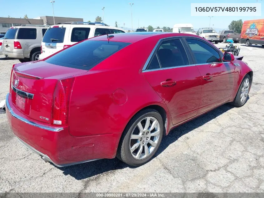 2008 Cadillac Cts Standard VIN: 1G6DV57V480199795 Lot: 39980201