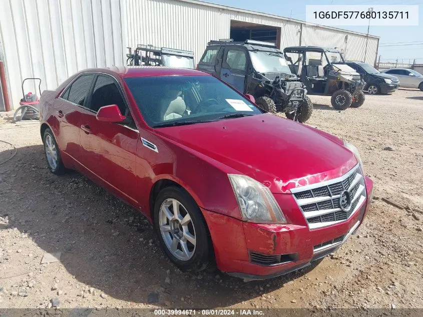 2008 Cadillac Cts Standard VIN: 1G6DF577680135711 Lot: 39994671