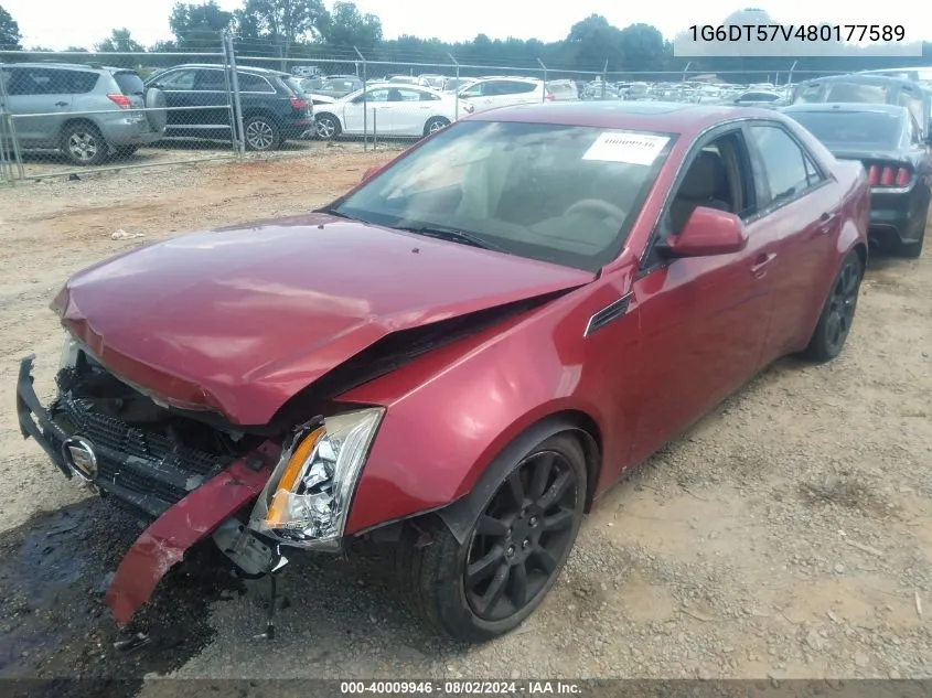 2008 Cadillac Cts Standard VIN: 1G6DT57V480177589 Lot: 40009946