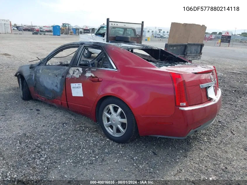 1G6DF577880214118 2008 Cadillac Cts Standard