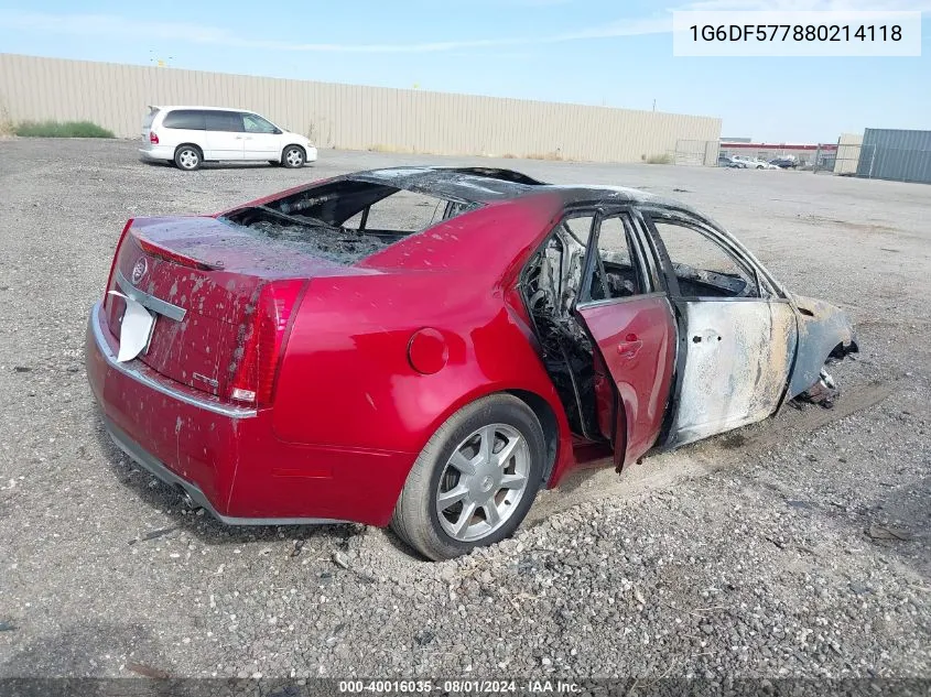 1G6DF577880214118 2008 Cadillac Cts Standard