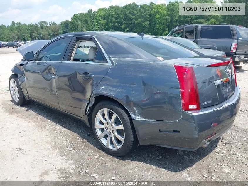 2008 Cadillac Cts Standard VIN: 1G6DP57V180118293 Lot: 40112403