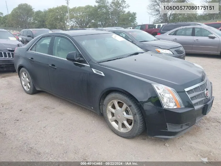 2008 Cadillac Cts Standard VIN: 1G6DG577080175151 Lot: 40143465