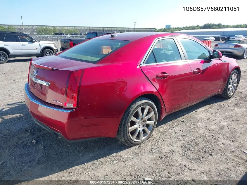 2008 Cadillac Cts Standard VIN: 1G6DS57V680211051 Lot: 40157234