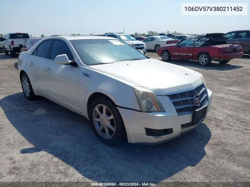 2008 Cadillac Cts Standard VIN: 1G6DV57V380211452 Lot: 40169068