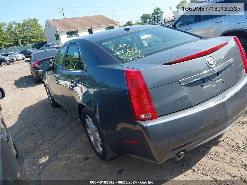 2008 Cadillac Cts Standard VIN: 1G6DM577180122337 Lot: 40182342