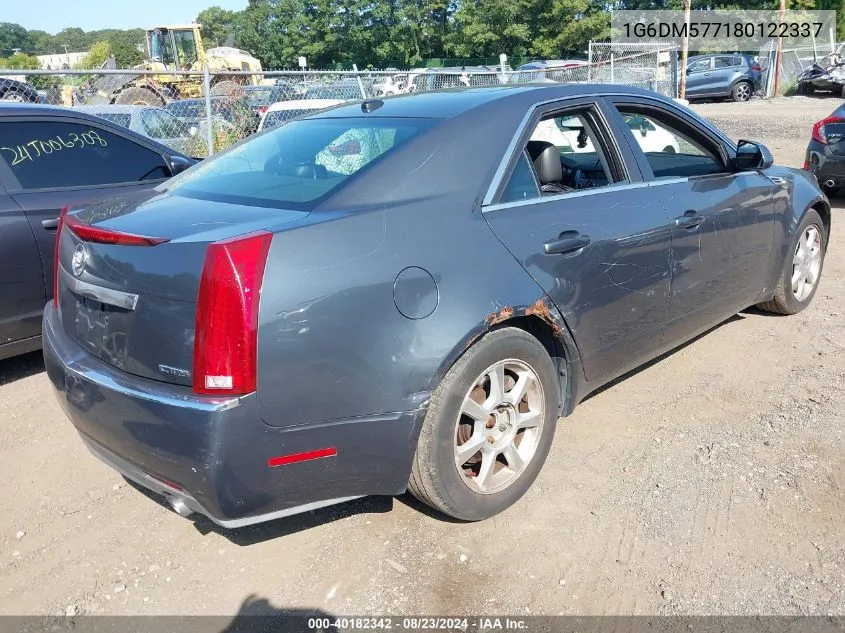 2008 Cadillac Cts Standard VIN: 1G6DM577180122337 Lot: 40182342