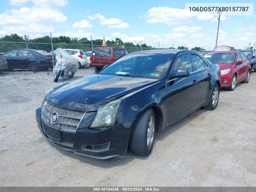 2008 Cadillac Cts Standard VIN: 1G6DG577X80157787 Lot: 40184248