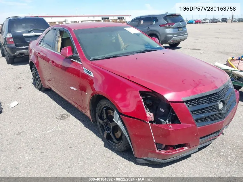 2008 Cadillac Cts Standard VIN: 1G6DP57V280163758 Lot: 40184892