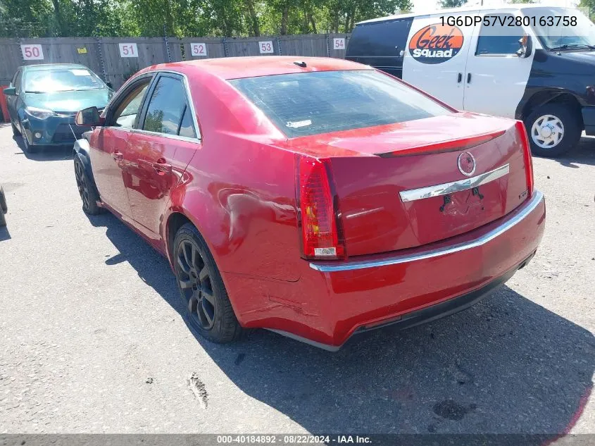 2008 Cadillac Cts Standard VIN: 1G6DP57V280163758 Lot: 40184892