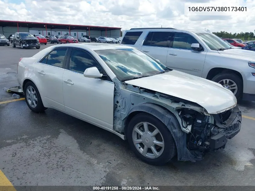 2008 Cadillac Cts Standard VIN: 1G6DV57V380173401 Lot: 40191258