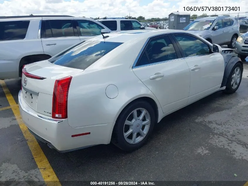 2008 Cadillac Cts Standard VIN: 1G6DV57V380173401 Lot: 40191258