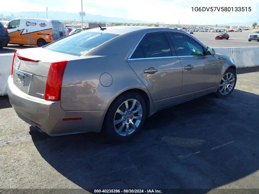 2008 Cadillac Cts Standard VIN: 1G6DV57V580133515 Lot: 40235396