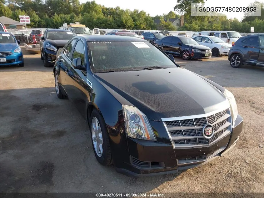 2008 Cadillac Cts Standard VIN: 1G6DG577480208958 Lot: 40270511