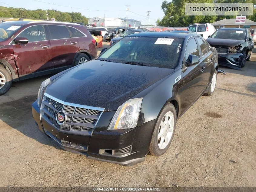 2008 Cadillac Cts Standard VIN: 1G6DG577480208958 Lot: 40270511