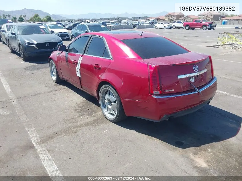 2008 Cadillac Cts Standard VIN: 1G6DV57V680189382 Lot: 40332669