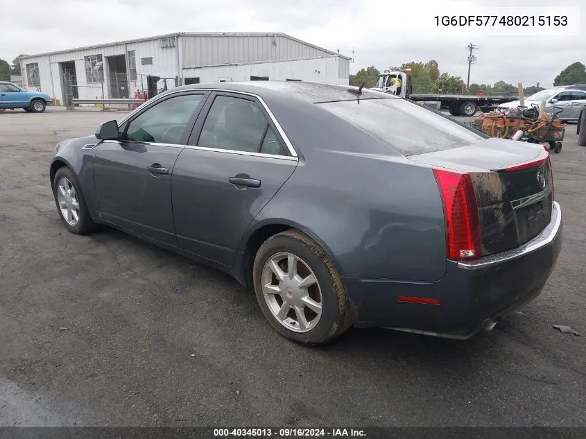 2008 Cadillac Cts Standard VIN: 1G6DF577480215153 Lot: 40345013