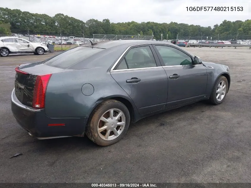 2008 Cadillac Cts Standard VIN: 1G6DF577480215153 Lot: 40345013