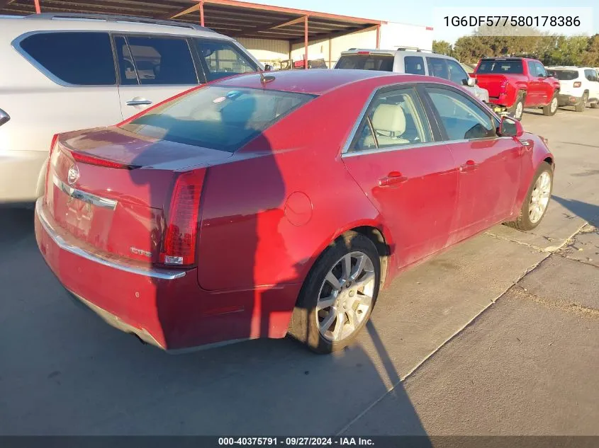 1G6DF577580178386 2008 Cadillac Cts