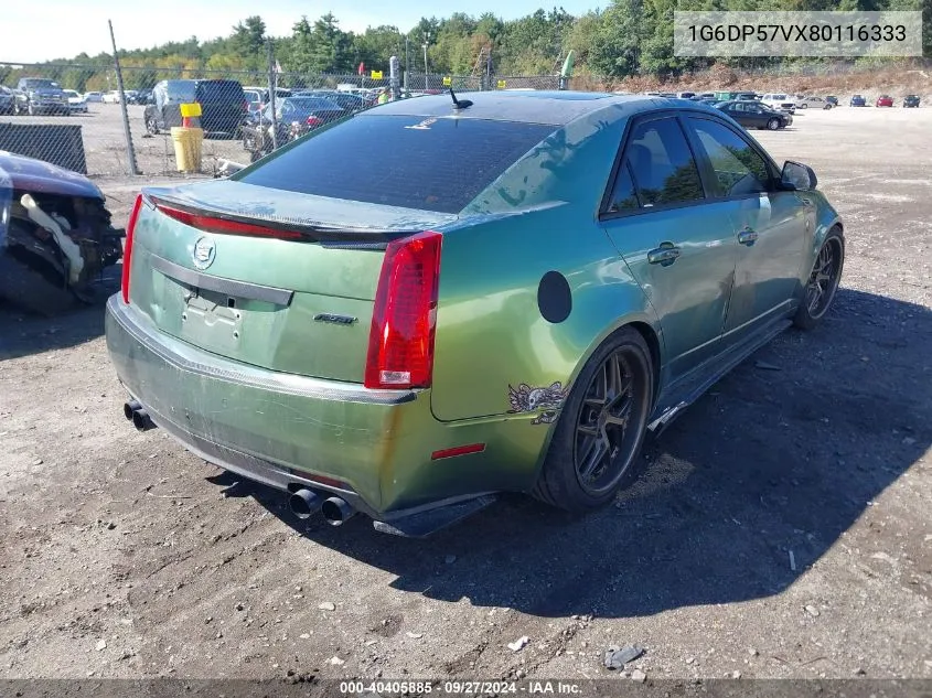 2008 Cadillac Cts Standard VIN: 1G6DP57VX80116333 Lot: 40405885