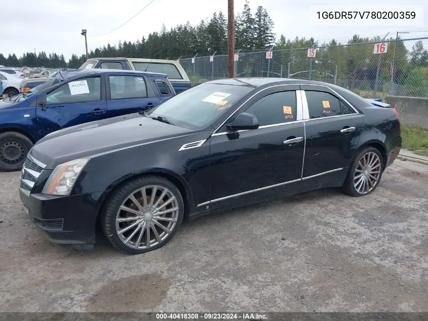 2008 Cadillac Cts Standard VIN: 1G6DR57V780200359 Lot: 40418308