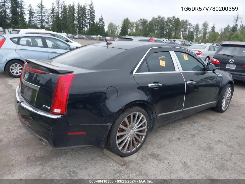 2008 Cadillac Cts Standard VIN: 1G6DR57V780200359 Lot: 40418308