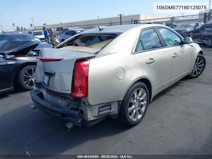 2008 Cadillac Cts Standard VIN: 1G6DM577180125075 Lot: 40430889