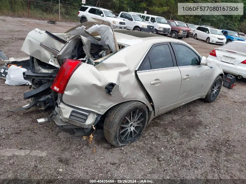 2008 Cadillac Cts Standard VIN: 1G6DF577080167506 Lot: 40435458