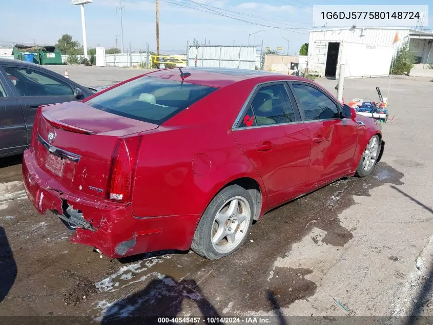 2008 Cadillac Cts Standard VIN: 1G6DJ577580148724 Lot: 40545457