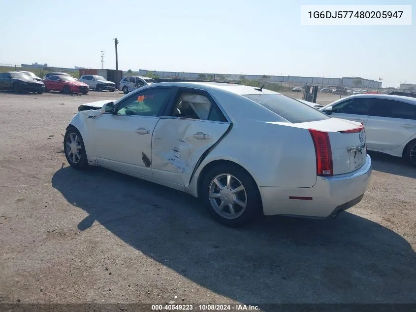 2008 Cadillac Cts Standard VIN: 1G6DJ577480205947 Lot: 40549223