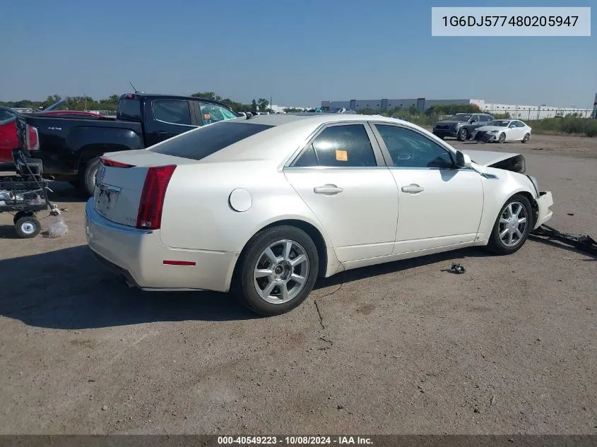 2008 Cadillac Cts Standard VIN: 1G6DJ577480205947 Lot: 40549223