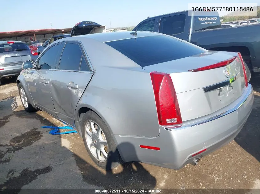 2008 Cadillac Cts Standard VIN: 1G6DM577580115486 Lot: 40572511