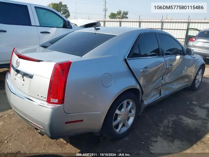 2008 Cadillac Cts Standard VIN: 1G6DM577580115486 Lot: 40572511