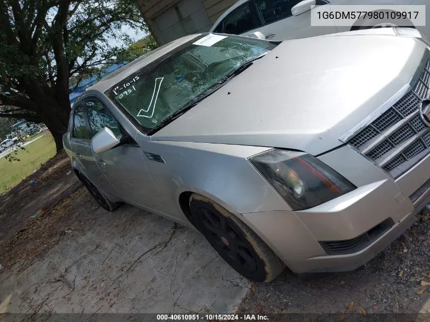 2008 Cadillac Cts Standard VIN: 1G6DM577980109917 Lot: 40610951