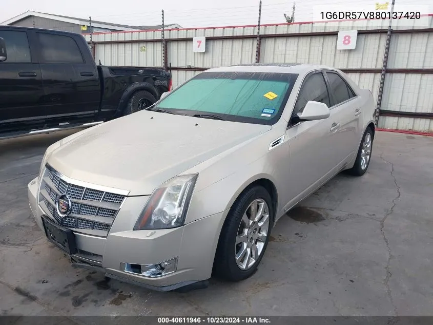 2008 Cadillac Cts Standard VIN: 1G6DR57V880137420 Lot: 40611946