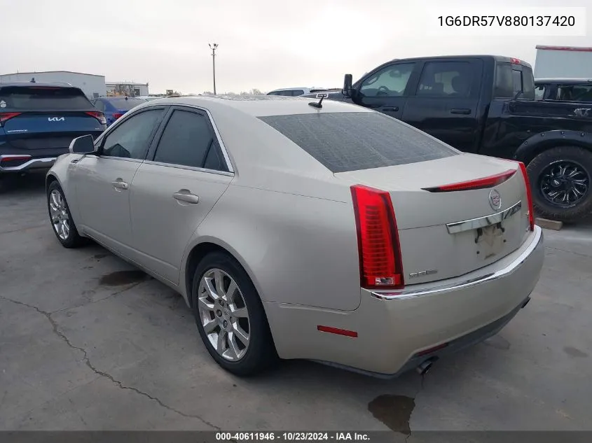 2008 Cadillac Cts Standard VIN: 1G6DR57V880137420 Lot: 40611946