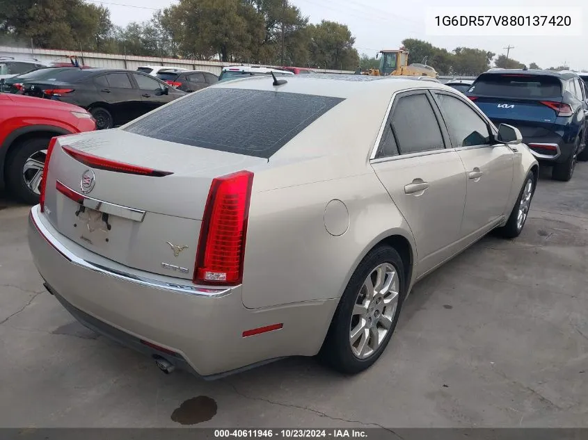 2008 Cadillac Cts Standard VIN: 1G6DR57V880137420 Lot: 40611946