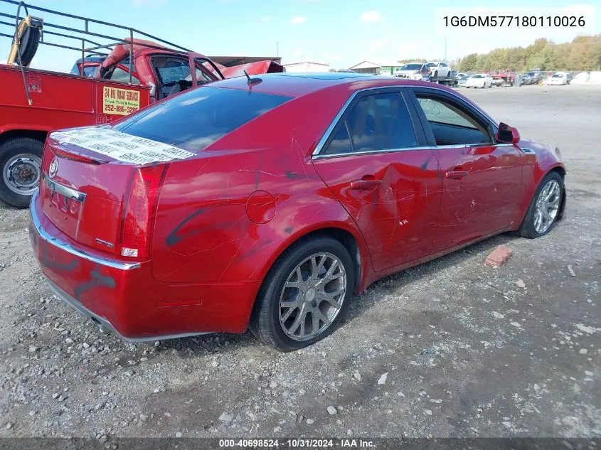 2008 Cadillac Cts Standard VIN: 1G6DM577180110026 Lot: 40698524