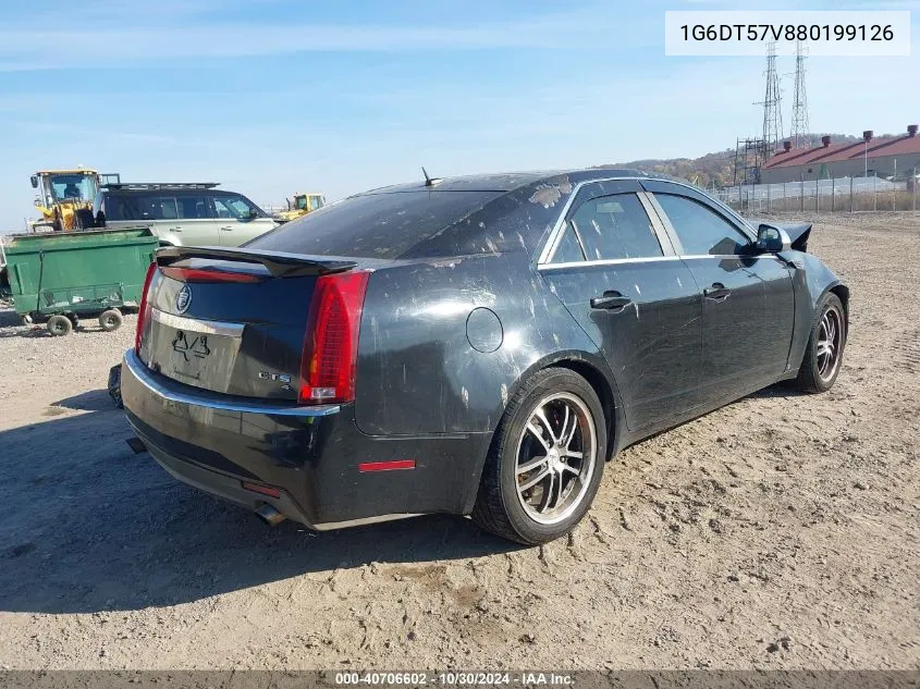 2008 Cadillac Cts Awd W/1Sb VIN: 1G6DT57V880199126 Lot: 40706602